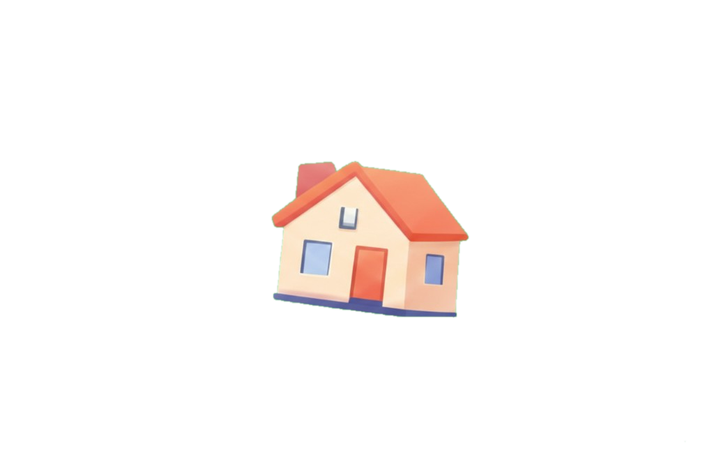 Floating cream house illustration